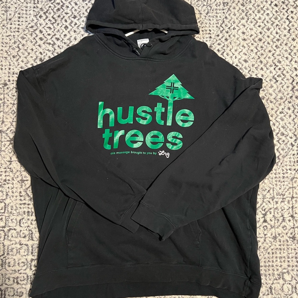 LRG Black and Green Hustle Trees Hoodie